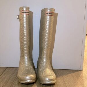 Hunter Metallic Textured Winter Boots
